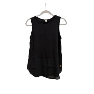 Michael Kors Black Basic Layered Loose Sleeveless Tank Top Size Small